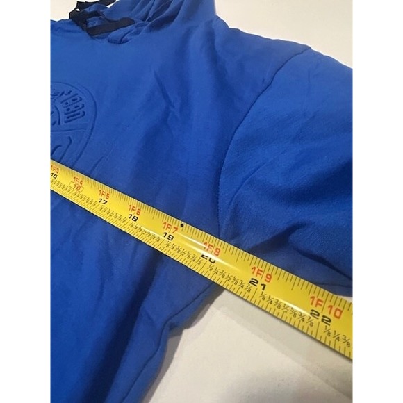 Men's Long Sleeve Light Weight Hoodie 3D Embossed‎ - Blue, Size L/XL - Picture 6 of 7